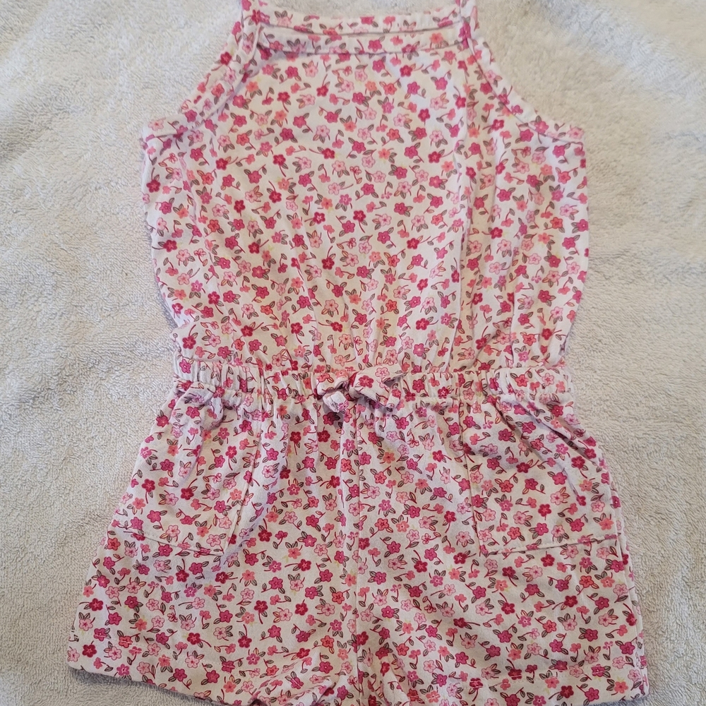 Wonder Nation Kids Romper with Pink Floral Pattern